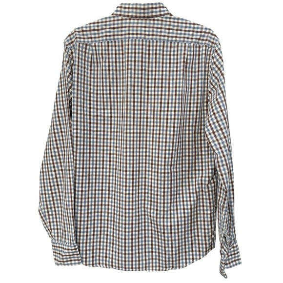 J.Crew Men’s Slim Fit Blue Brown Gingham Plaid Cotton Button Down Shirt M - Picture 2 of 5